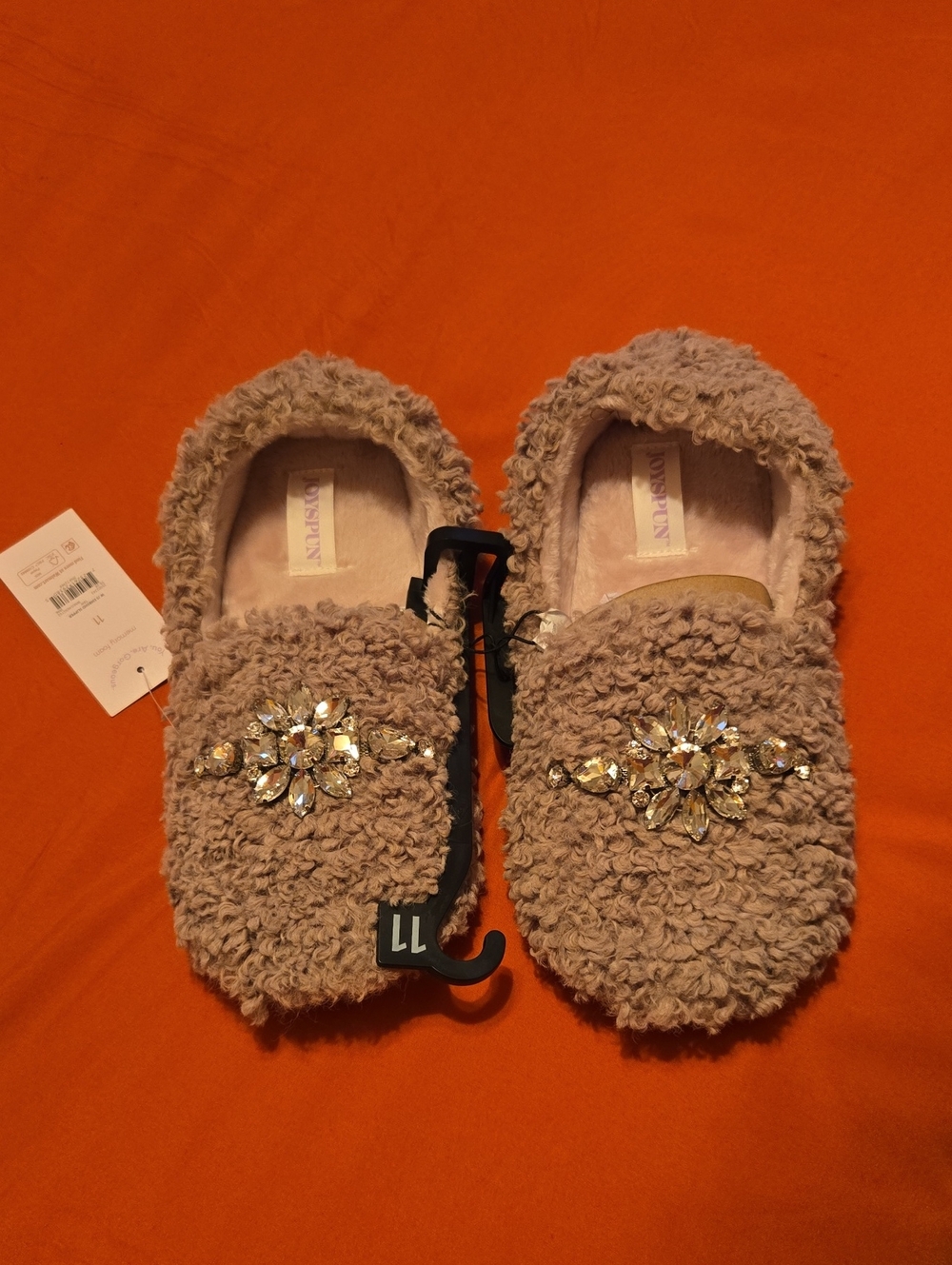 Women's Sparkle Sherpa Slip-On Slippers - Taupe🤎